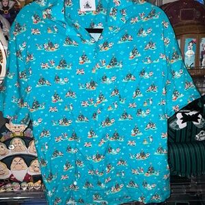 NWT Disney Parks Teal Festive Christmas Shirt- sz XS
